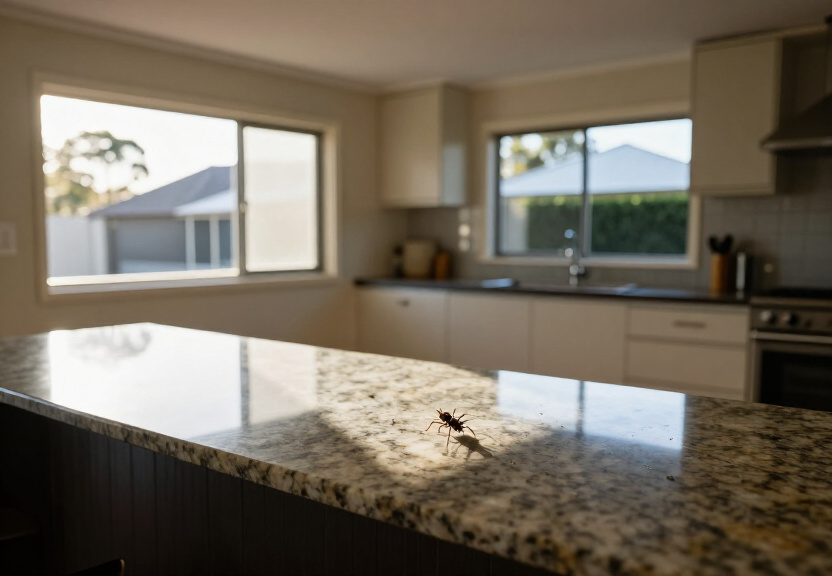 Clean, cockroach-free kitchen after treatment